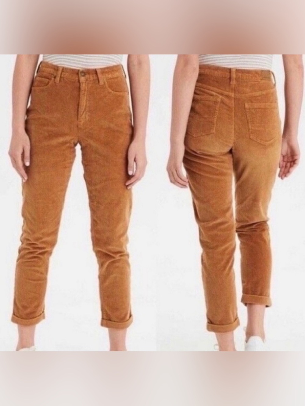 American Eagle Corduroy Mom Jeans Size 2 Regular Mustard Tan High Rise comfy